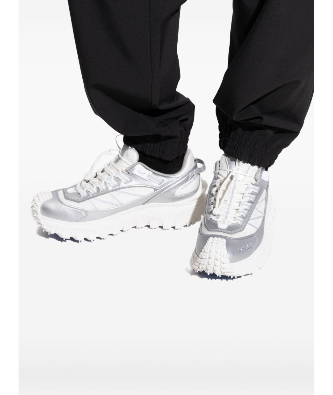 MONCLER Серебряные низкие кроссовки / кеды, фото 2