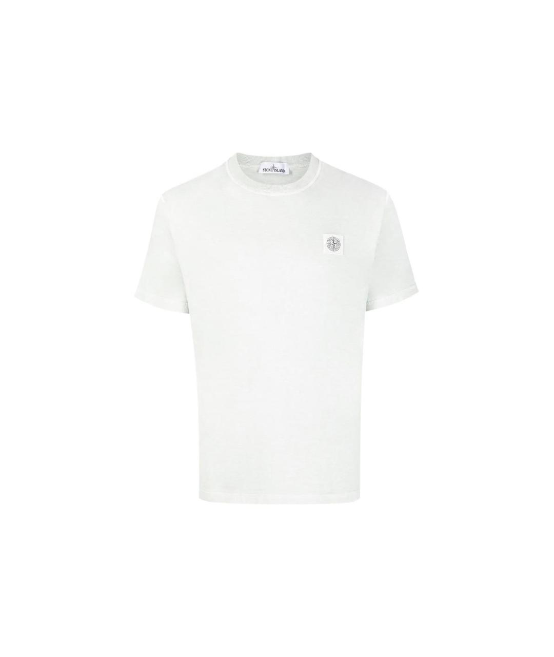 STONE ISLAND Белая хлопковая футболка, фото 1