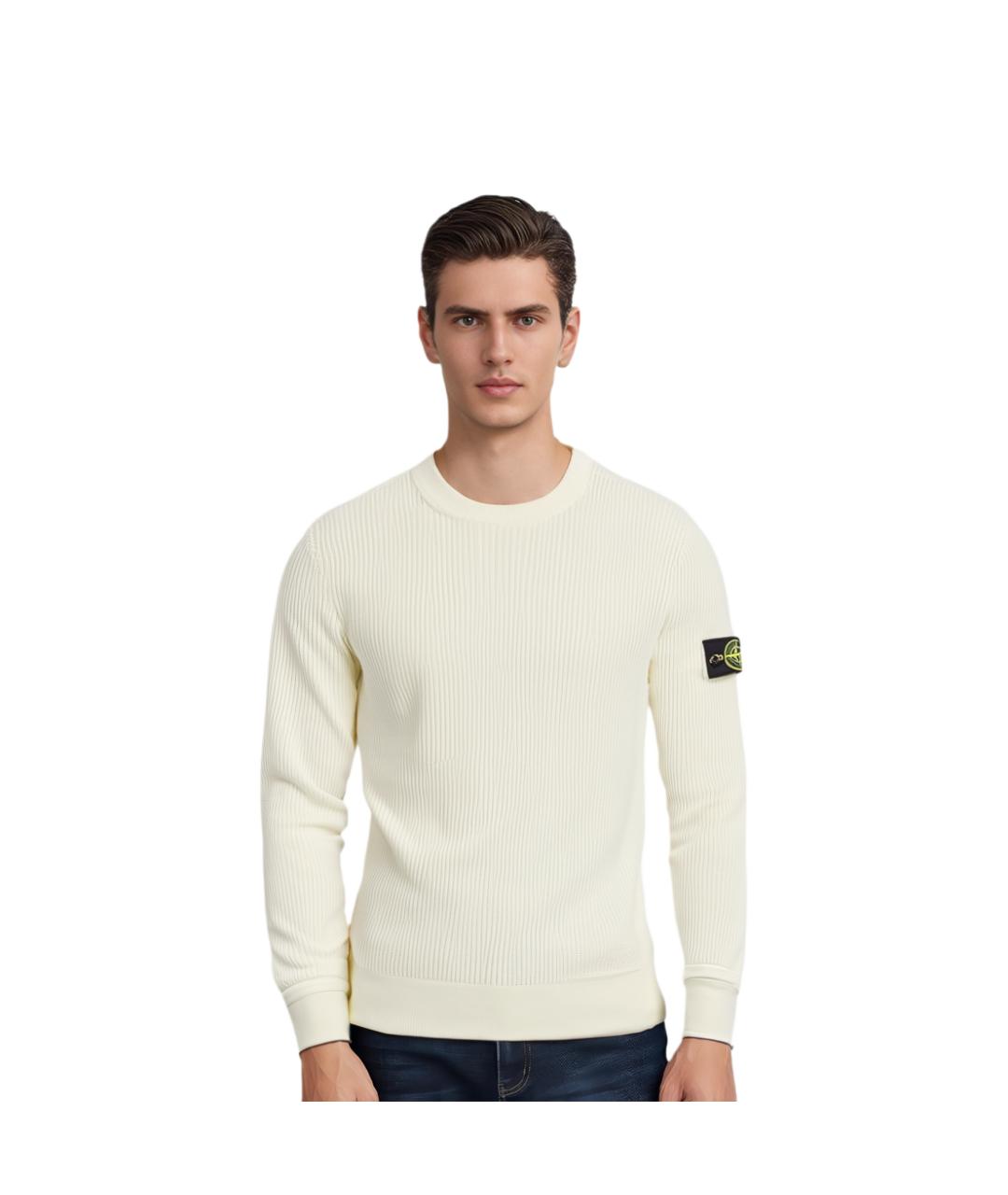 STONE ISLAND Белый джемпер / свитер, фото 3