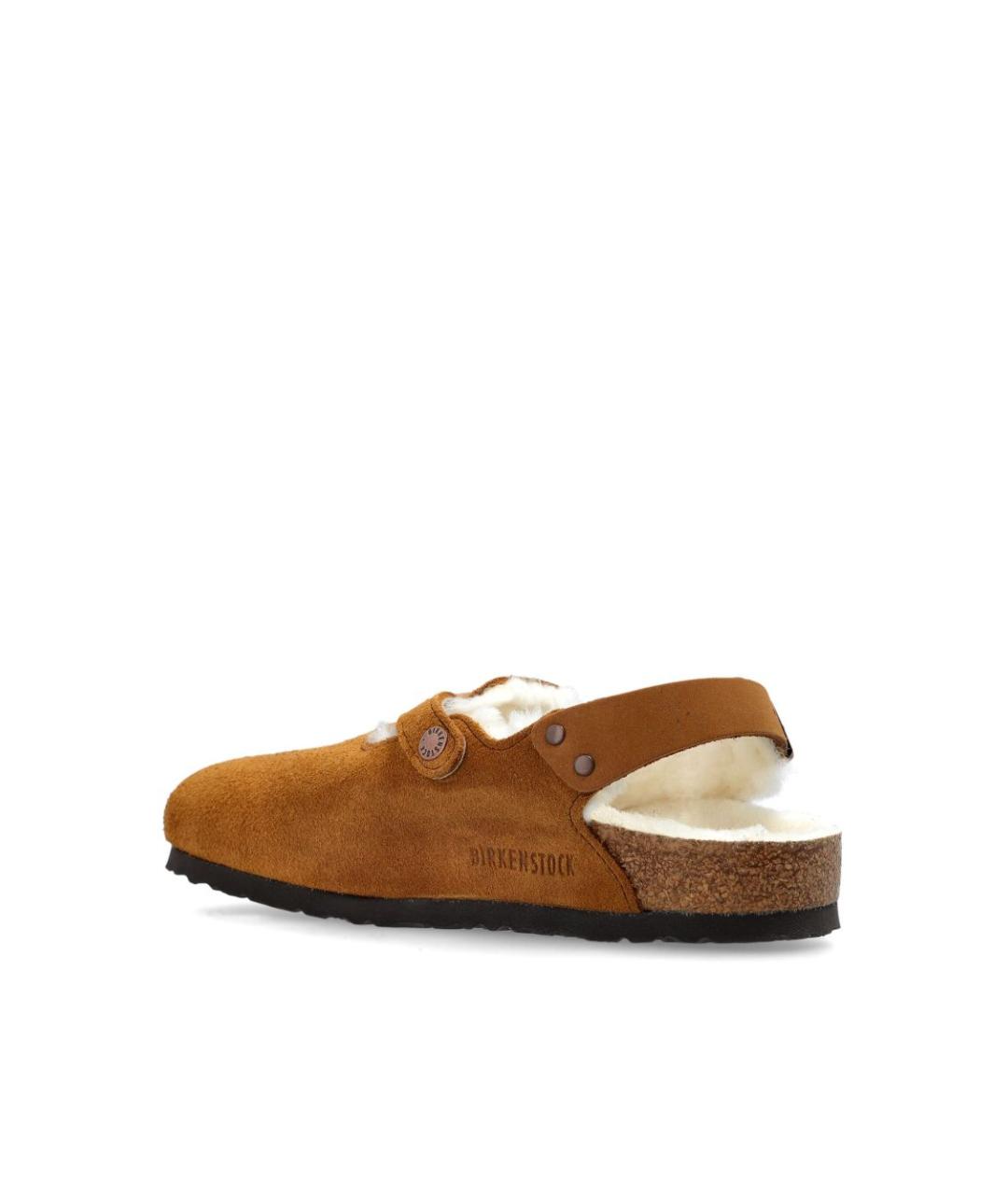 BIRKENSTOCK Коричневые замшевые шлепанцы, фото 3