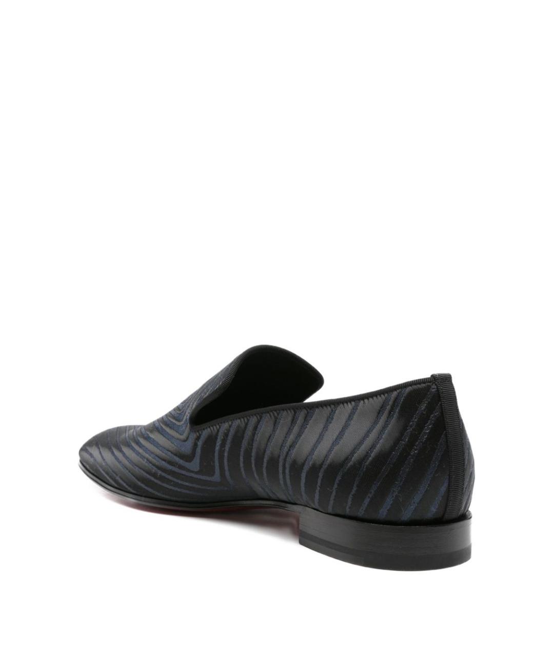 CHRISTIAN LOUBOUTIN Синие текстильные лоферы, фото 2