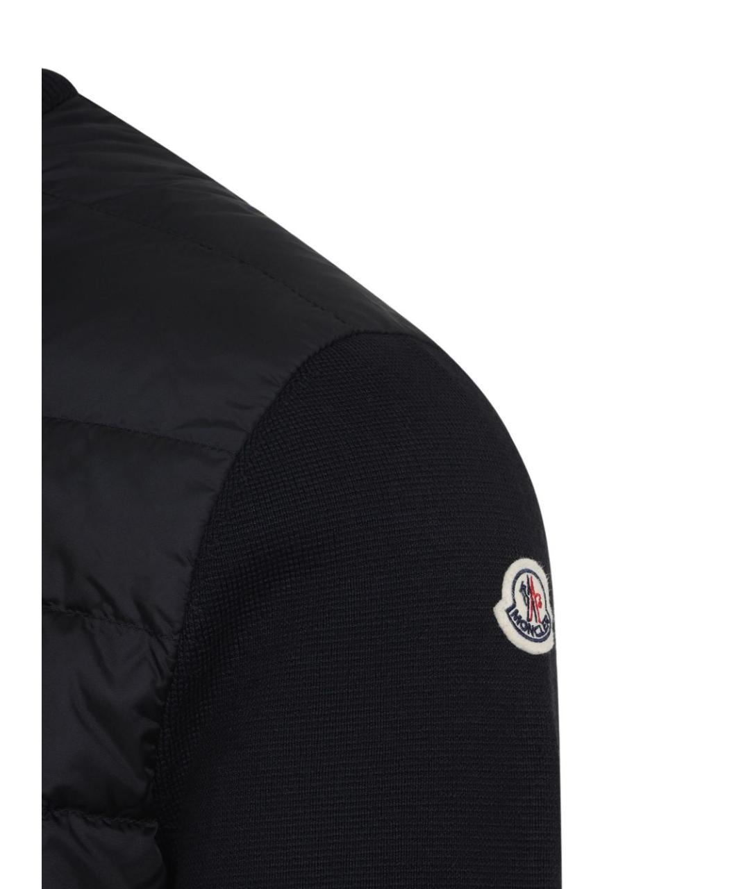 MONCLER Черный шерстяной кардиган, фото 2
