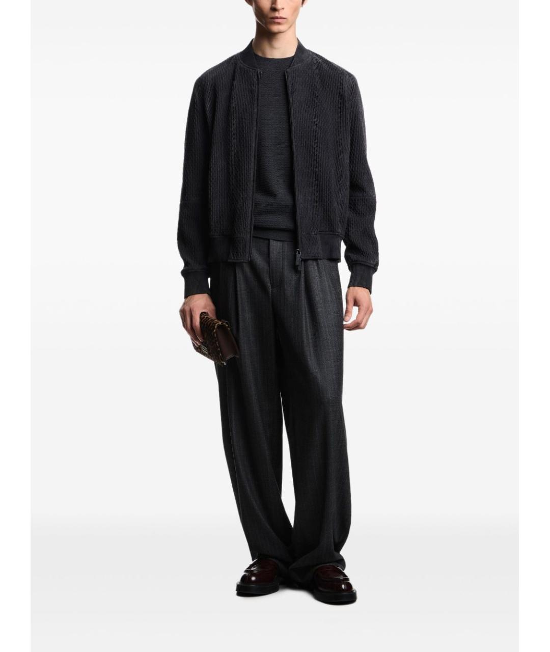 EMPORIO ARMANI Антрацитовый шерстяной джемпер / свитер, фото 5