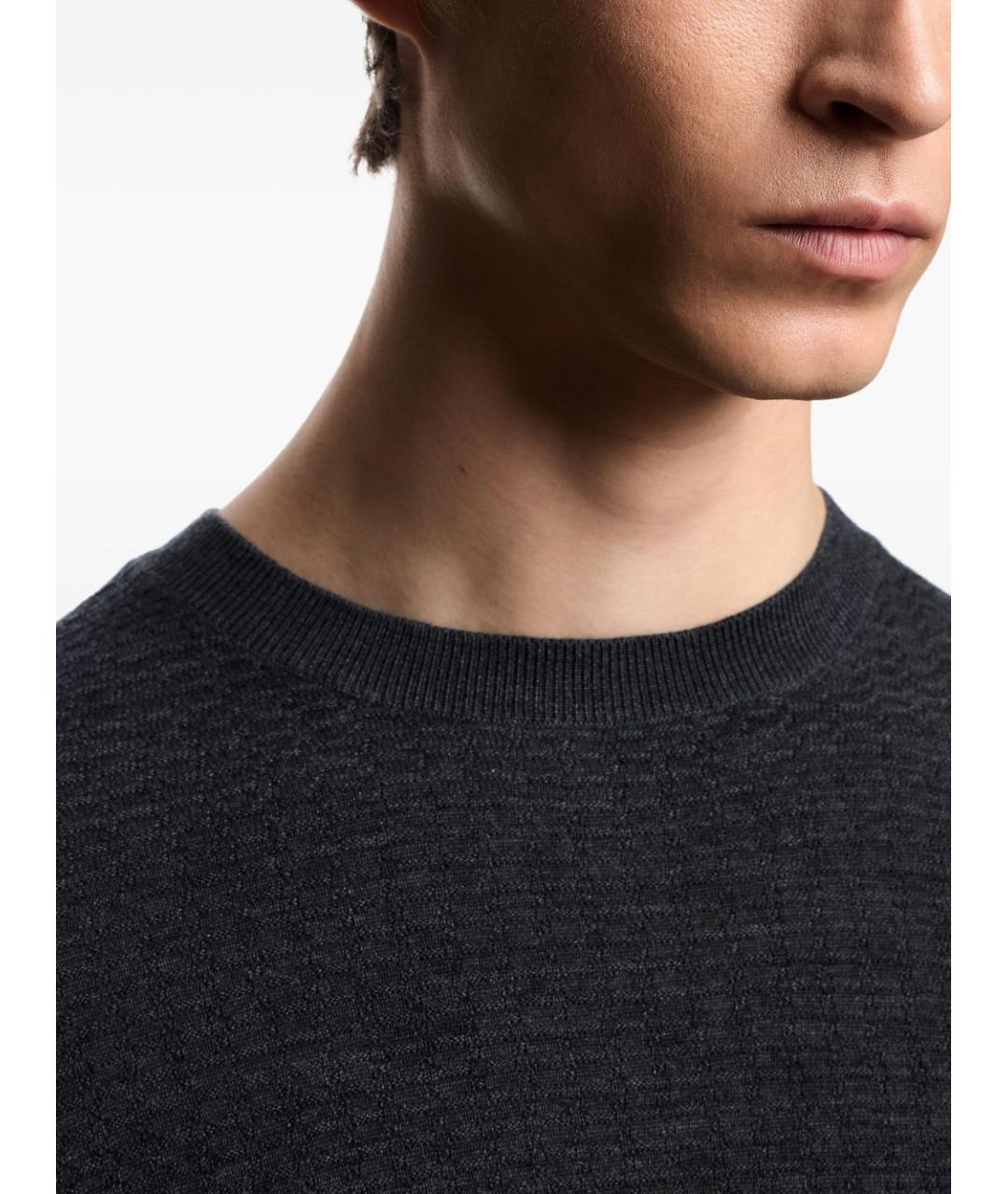 EMPORIO ARMANI Антрацитовый шерстяной джемпер / свитер, фото 2