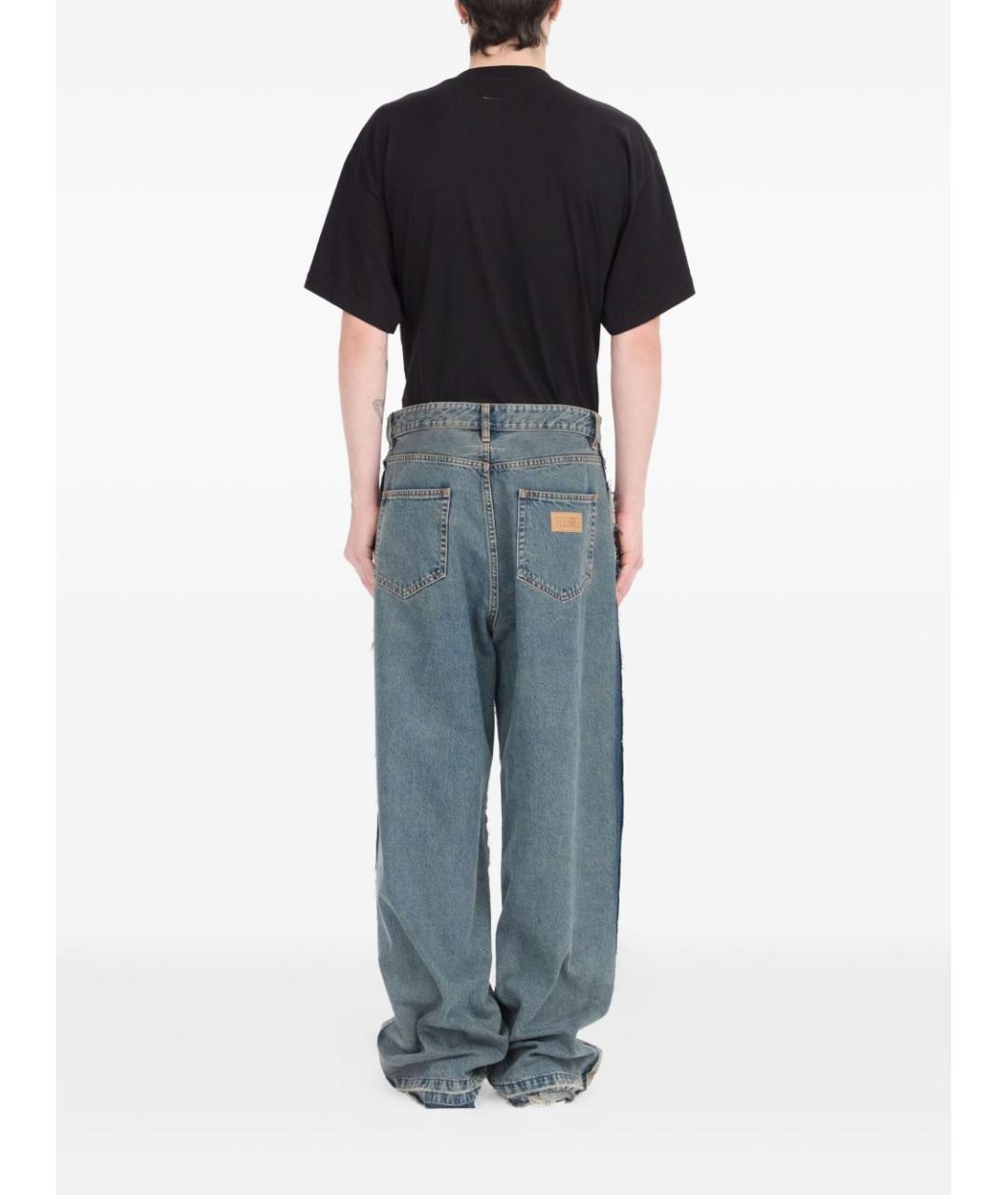 MM6 MAISON MARGIELA Синие хлопковые прямые джинсы, фото 3