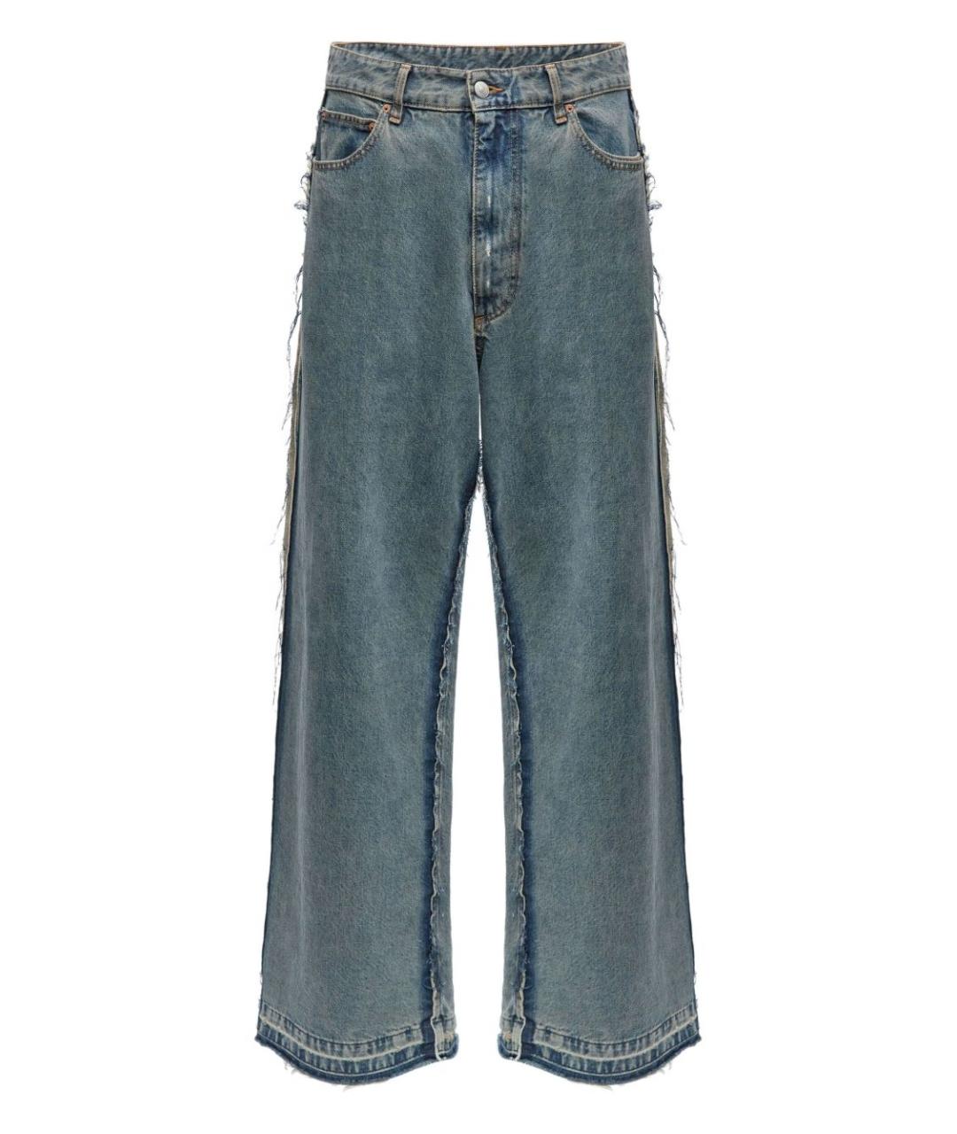 MM6 MAISON MARGIELA Синие хлопковые прямые джинсы, фото 1