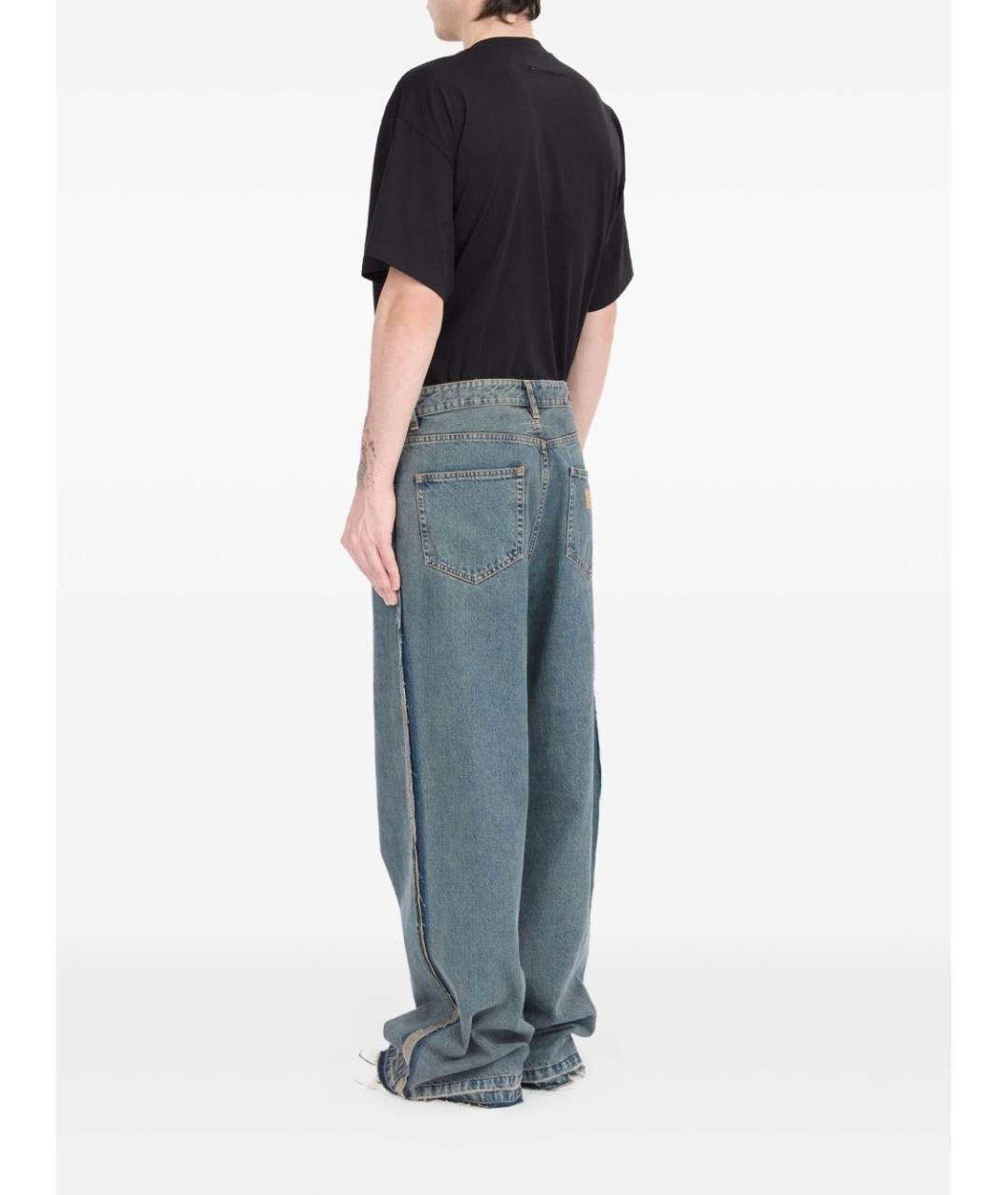 MM6 MAISON MARGIELA Синие хлопковые прямые джинсы, фото 5