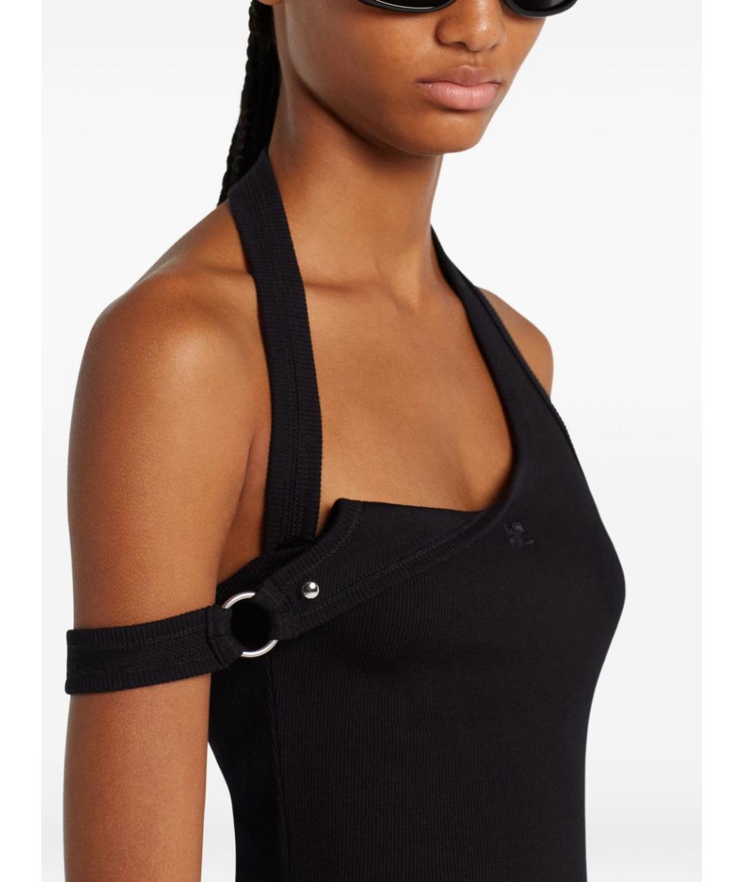 COURREGES Черная хлопковая майка, фото 3