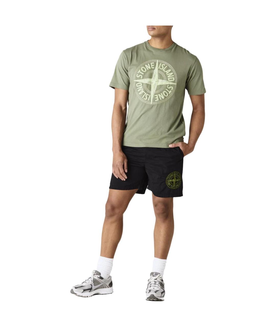 STONE ISLAND Черные шорты, фото 2