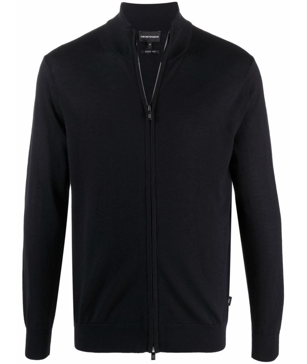 EMPORIO ARMANI Темно-синий шерстяной джемпер / свитер, фото 1