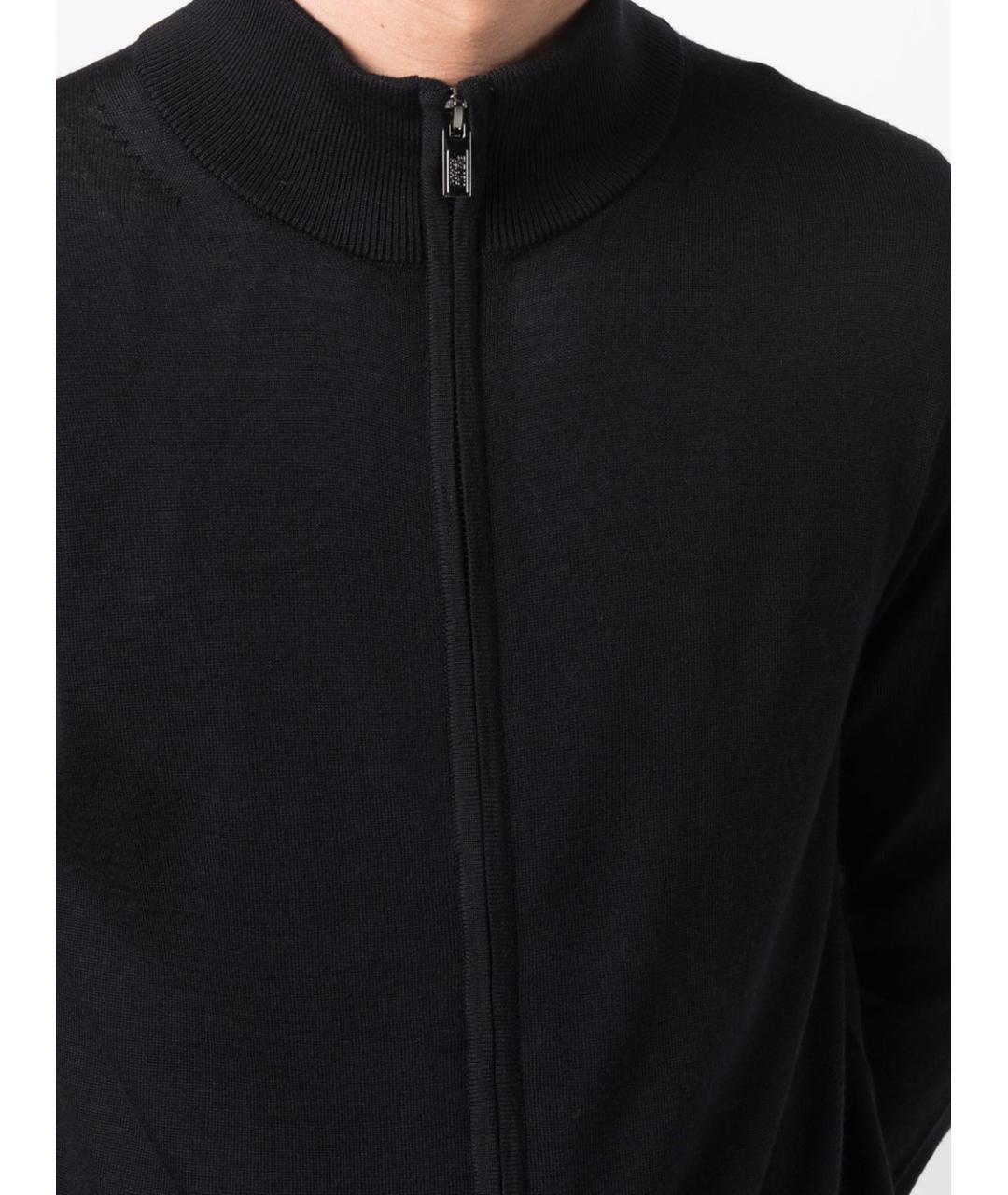 EMPORIO ARMANI Темно-синий шерстяной джемпер / свитер, фото 3