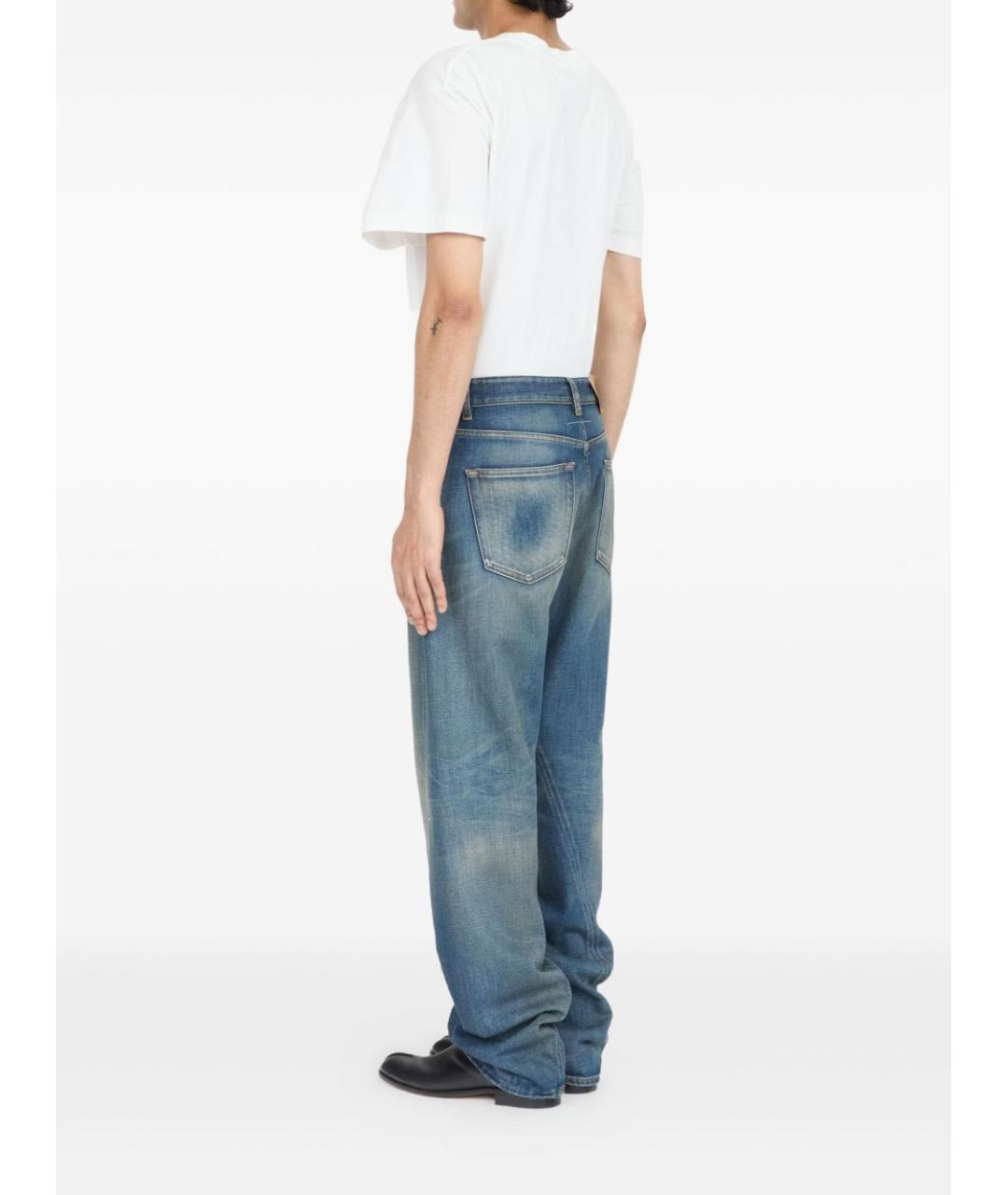MM6 MAISON MARGIELA Синие хлопковые прямые джинсы, фото 6