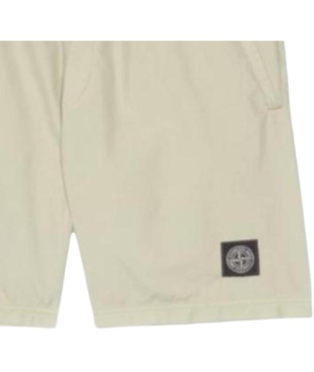 STONE ISLAND Бежевые полиамидовые шорты, фото 4