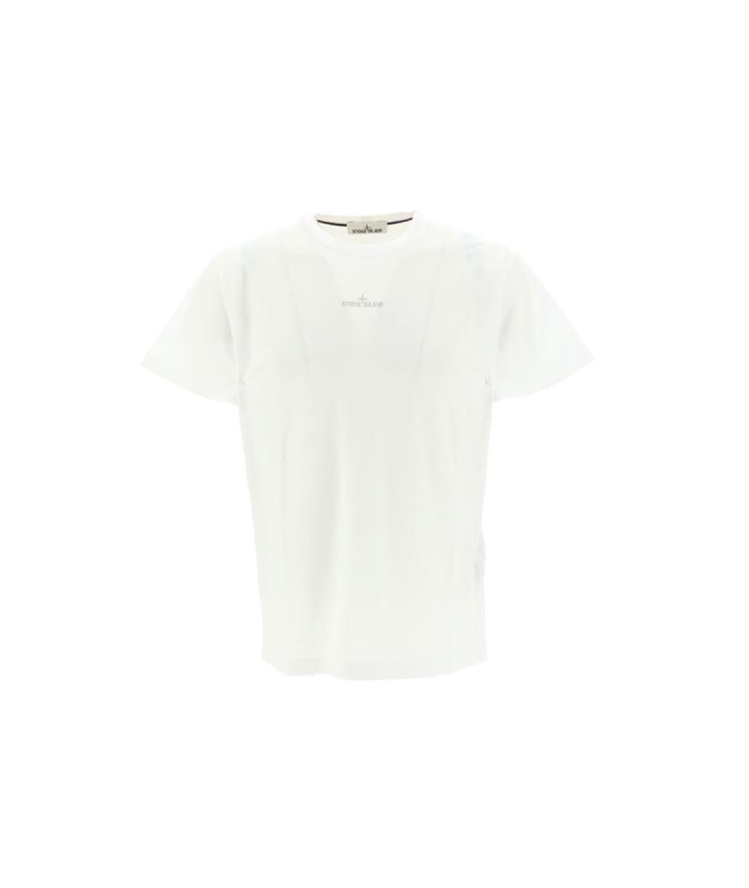 STONE ISLAND Белая хлопковая футболка, фото 1