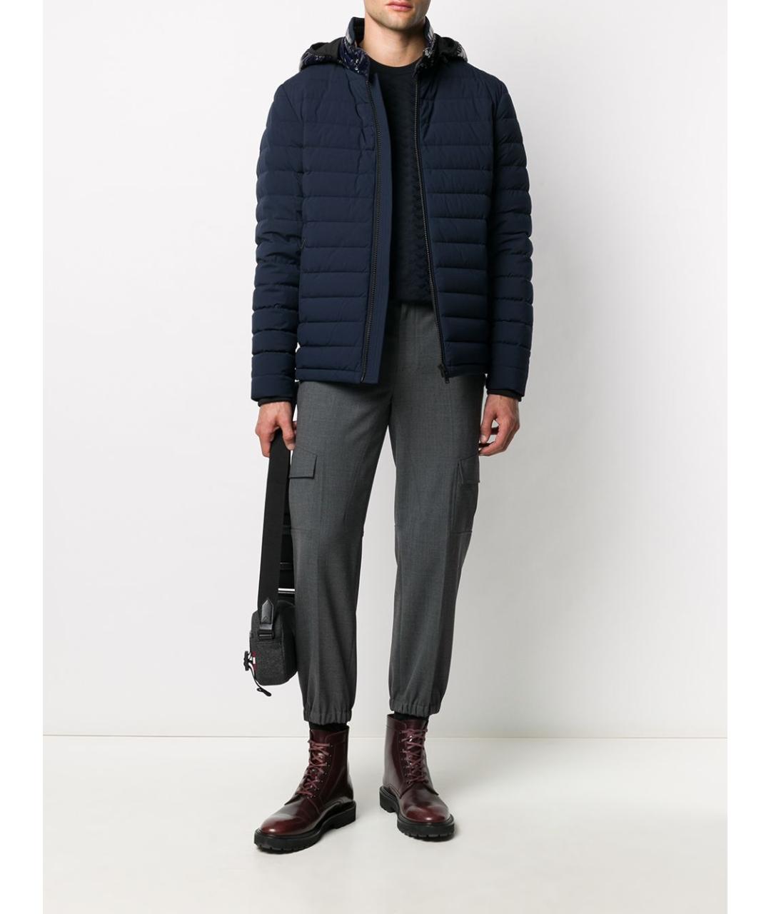 EMPORIO ARMANI Темно-синяя хлопковая футболка, фото 5
