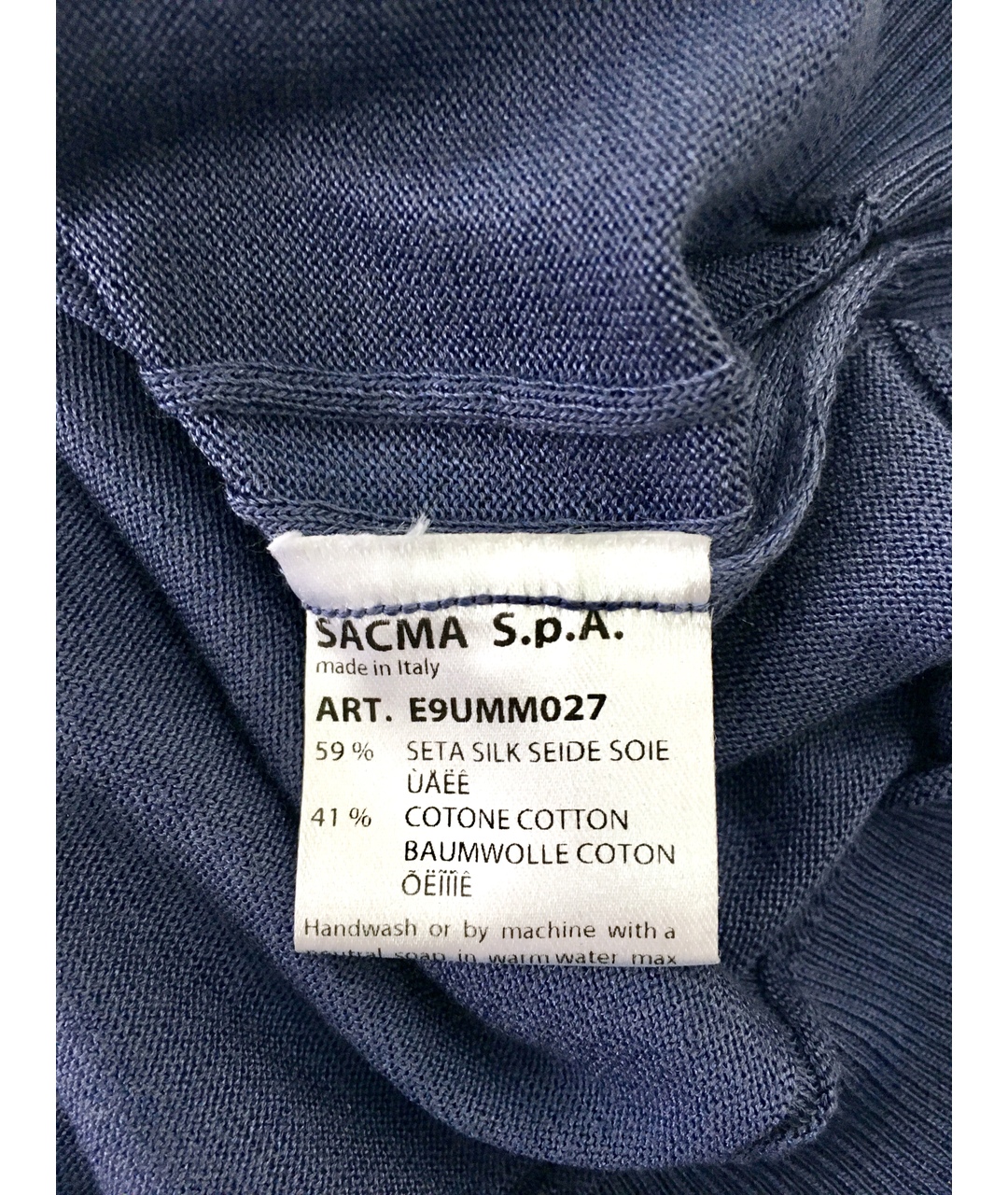 BILANCIONI Синий шелковый джемпер / свитер, фото 7
