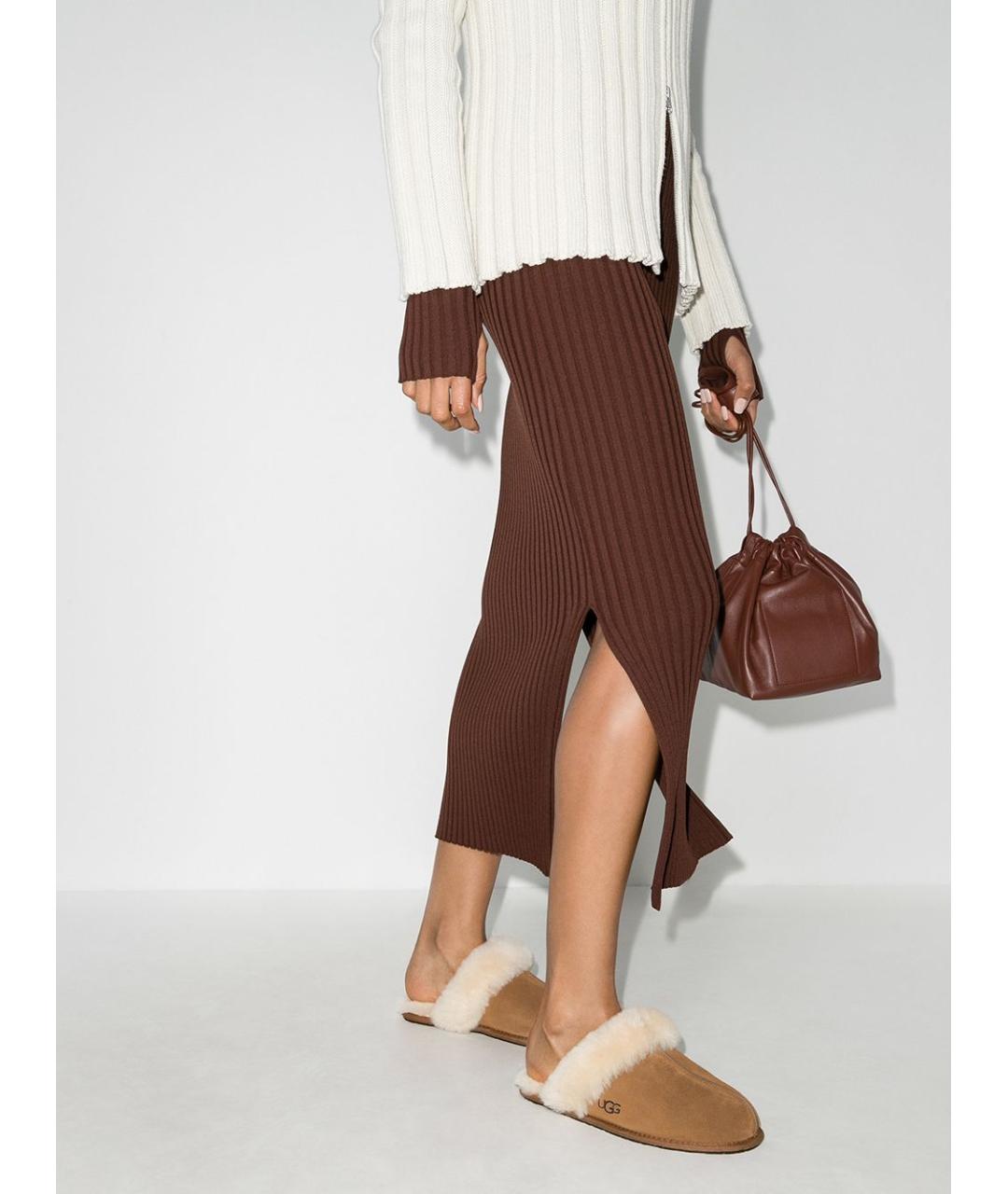UGG AUSTRALIA Бежевые кожаные сабо, фото 2