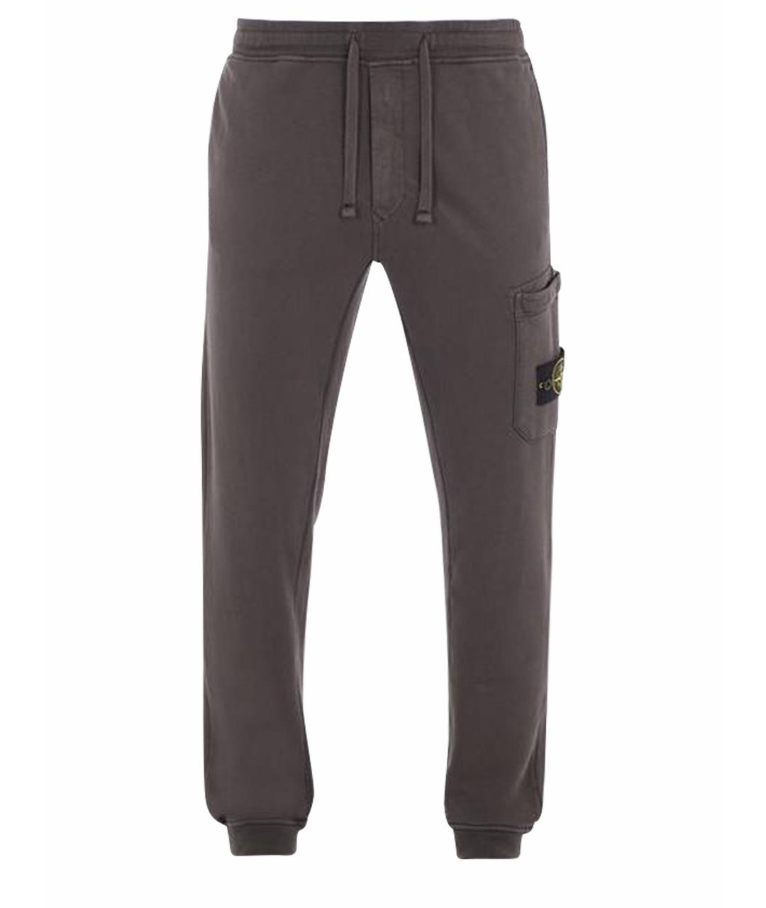 STONE ISLAND Серые хлопковые повседневные брюки, фото 1