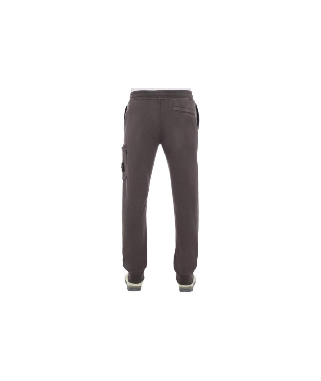 STONE ISLAND Серые хлопковые повседневные брюки, фото 2