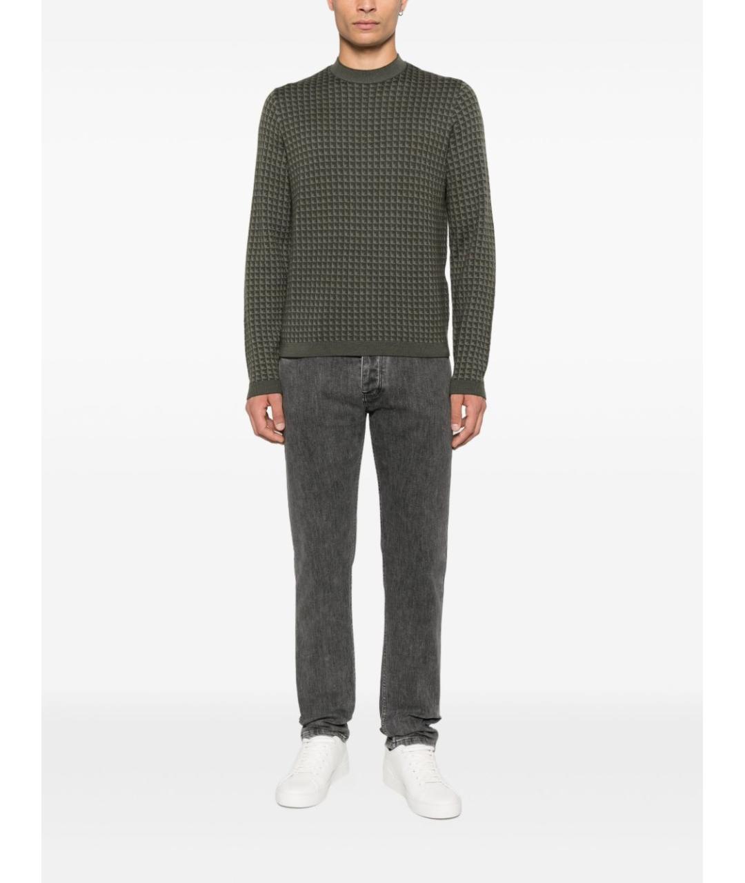 EMPORIO ARMANI Зеленый шерстяной джемпер / свитер, фото 2