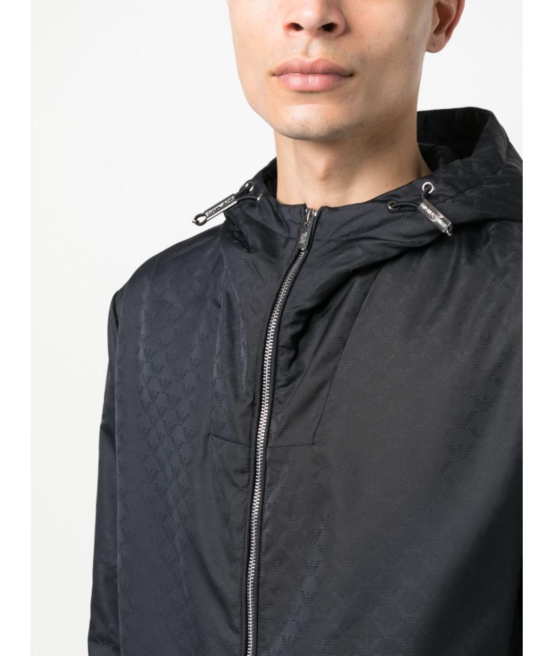 EMPORIO ARMANI Темно-синяя полиэстеровая куртка, фото 4