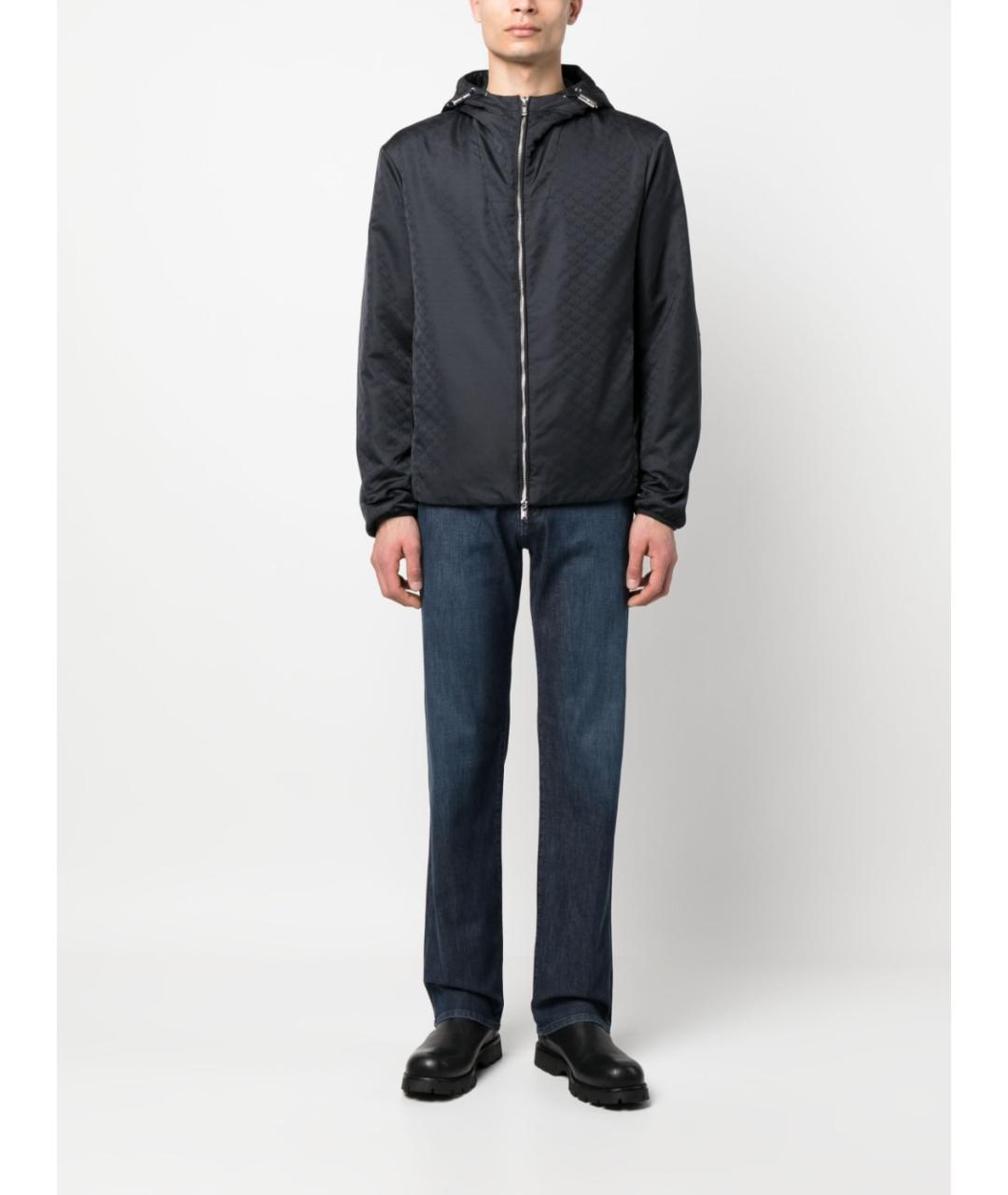 EMPORIO ARMANI Темно-синяя полиэстеровая куртка, фото 2