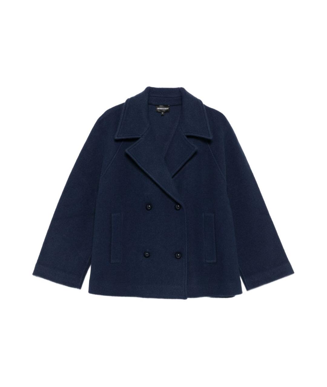 EMPORIO ARMANI Темно-синее пальто, фото 1