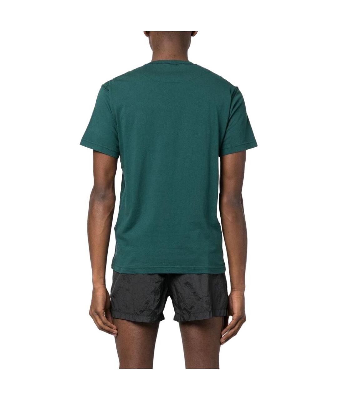 STONE ISLAND Зеленая хлопковая футболка, фото 3