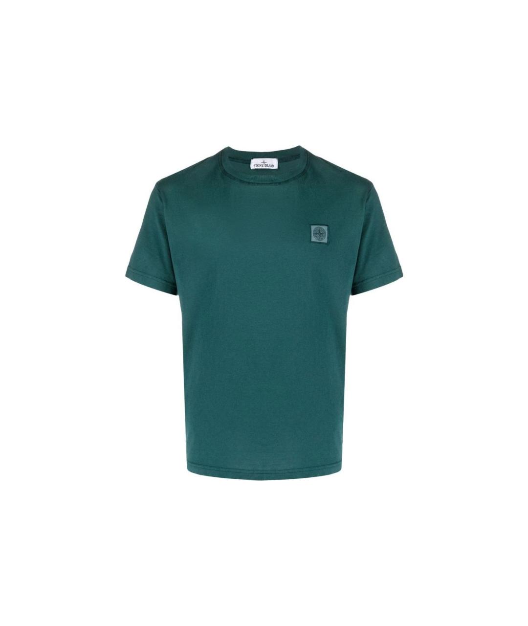 STONE ISLAND Зеленая хлопковая футболка, фото 1