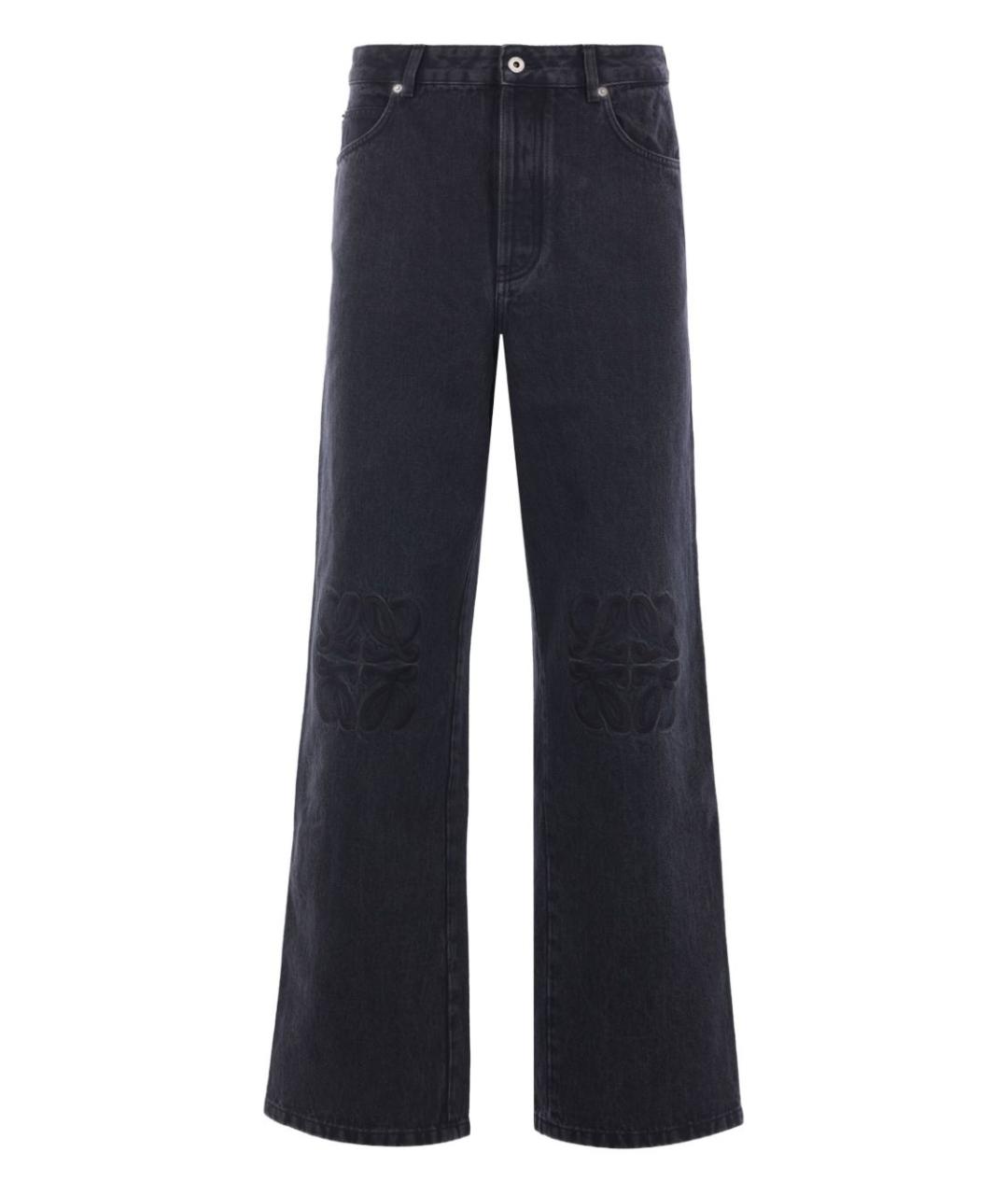 LOEWE Черные хлопковые прямые джинсы, фото 1