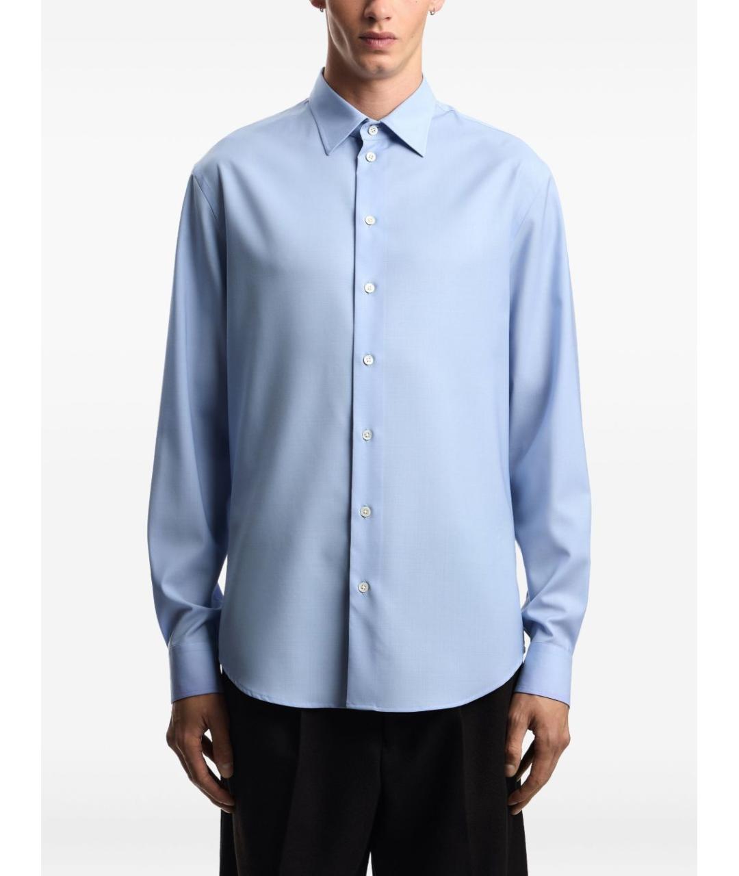 EMPORIO ARMANI Голубая кэжуал рубашка, фото 4