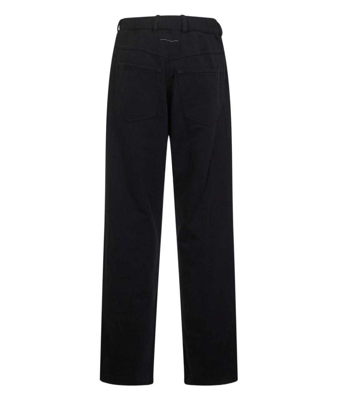 MM6 MAISON MARGIELA Черные хлопковые прямые брюки, фото 2