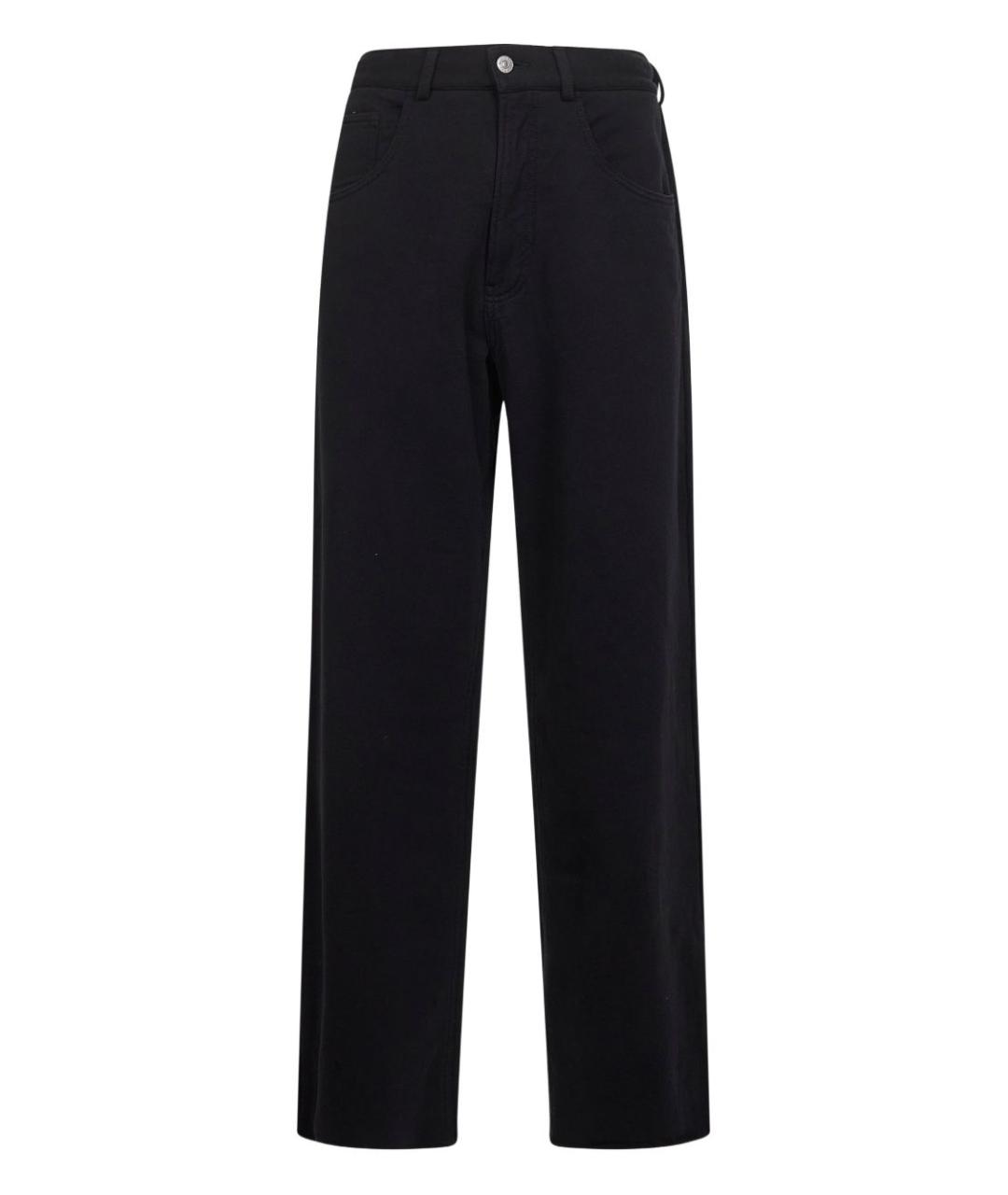 MM6 MAISON MARGIELA Черные хлопковые прямые брюки, фото 1