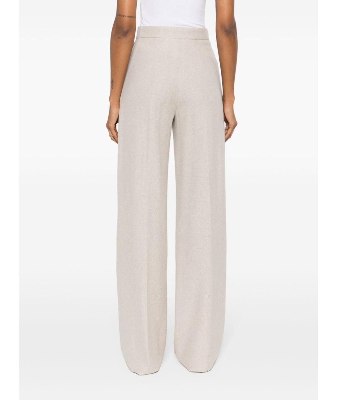 MAX MARA Бежевые хлопковые прямые брюки, фото 4