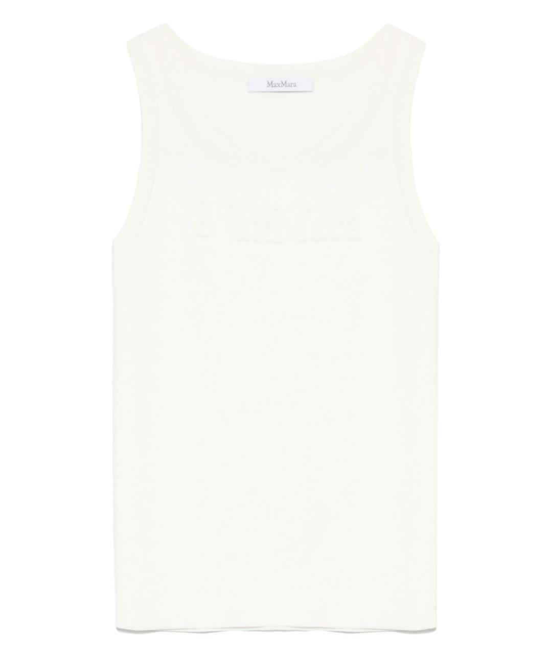 MAX MARA Белая вискозная майка, фото 1