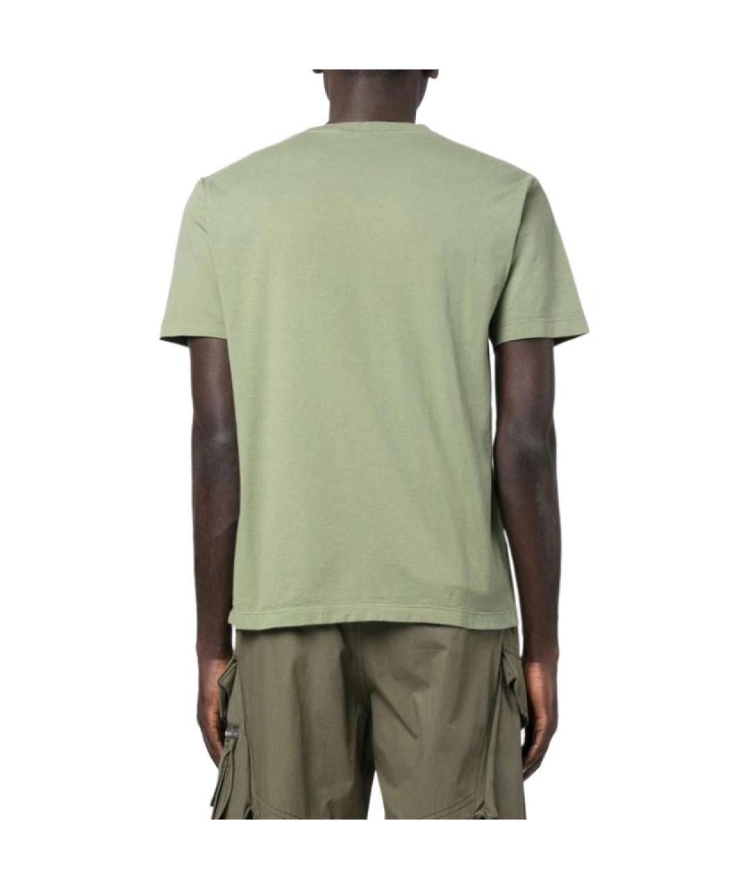 STONE ISLAND Зеленая хлопковая футболка, фото 5