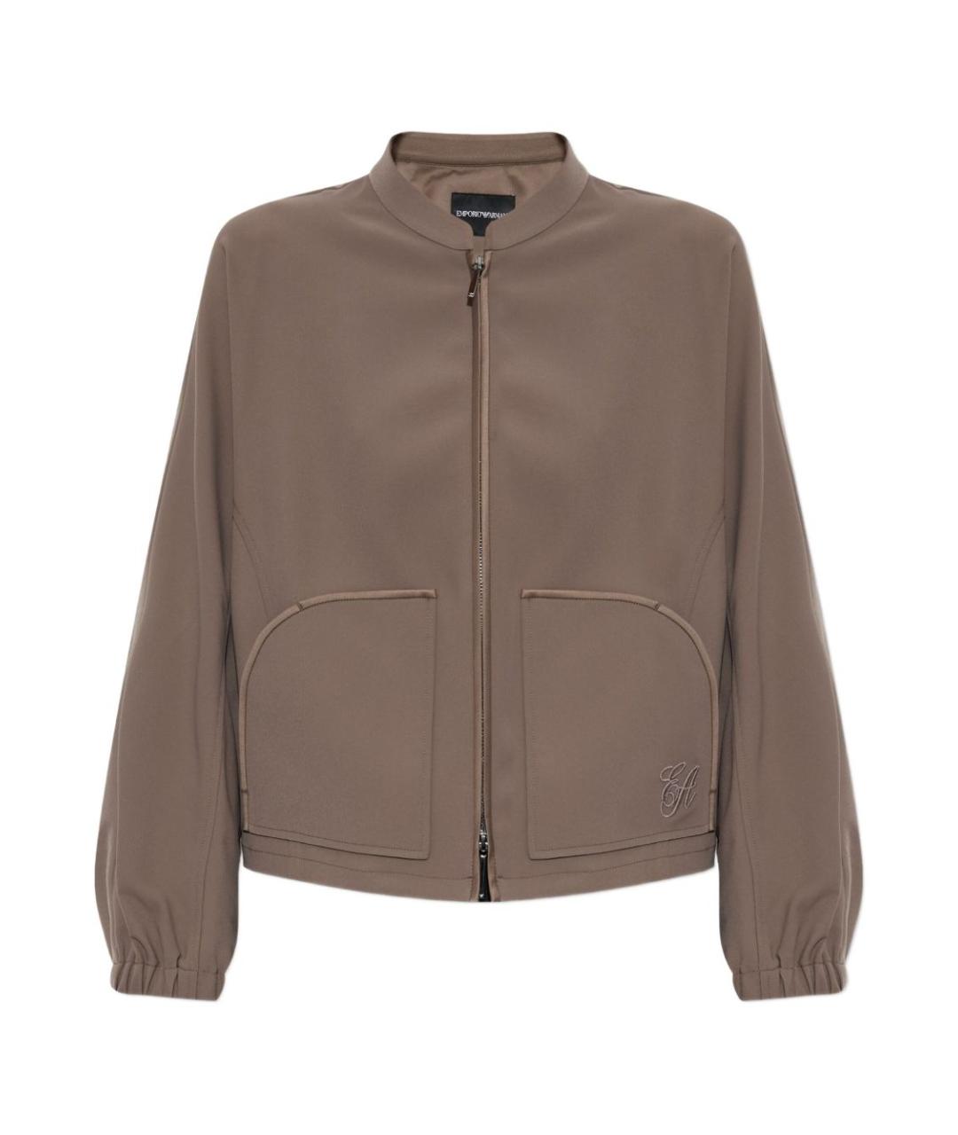 EMPORIO ARMANI Коричневая полиэстеровая куртка, фото 1