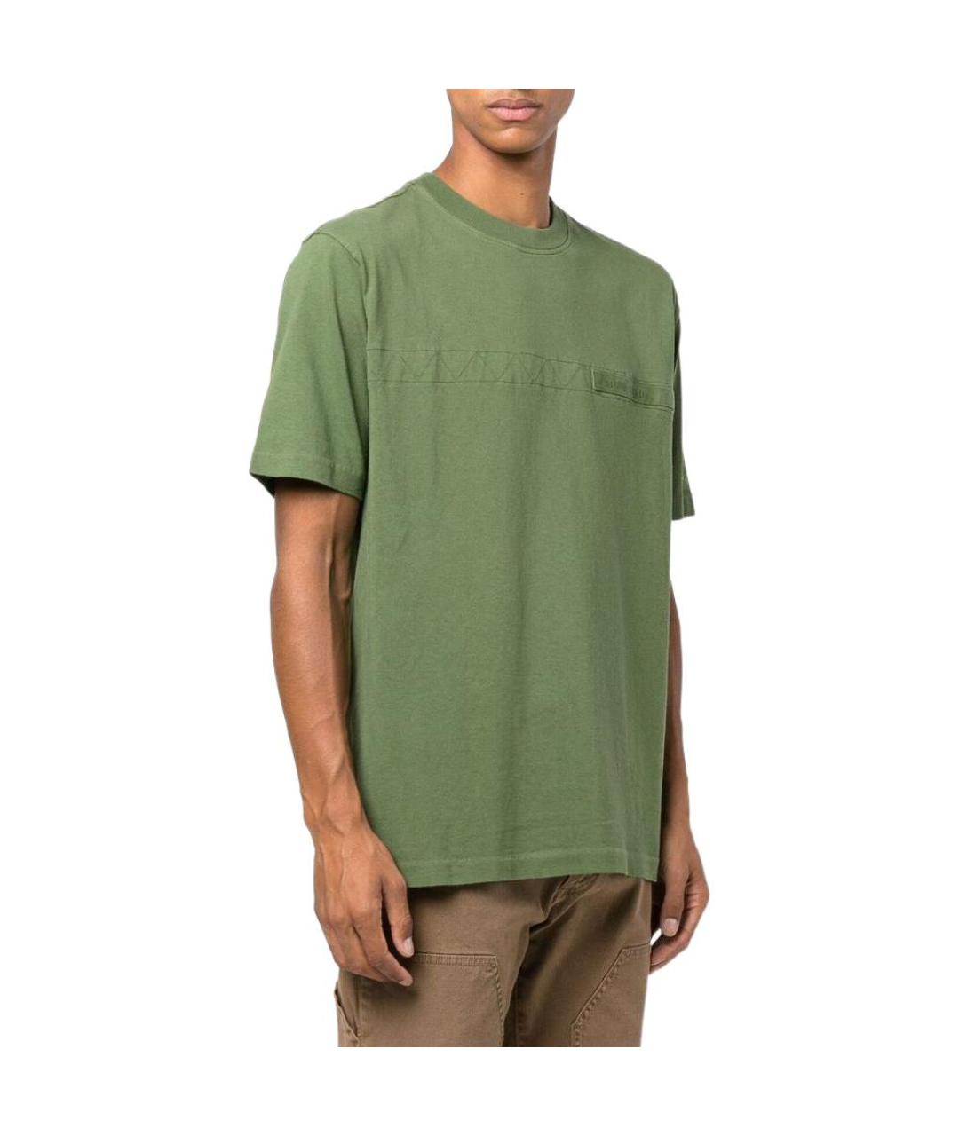 STONE ISLAND Зеленая хлопковая футболка, фото 3