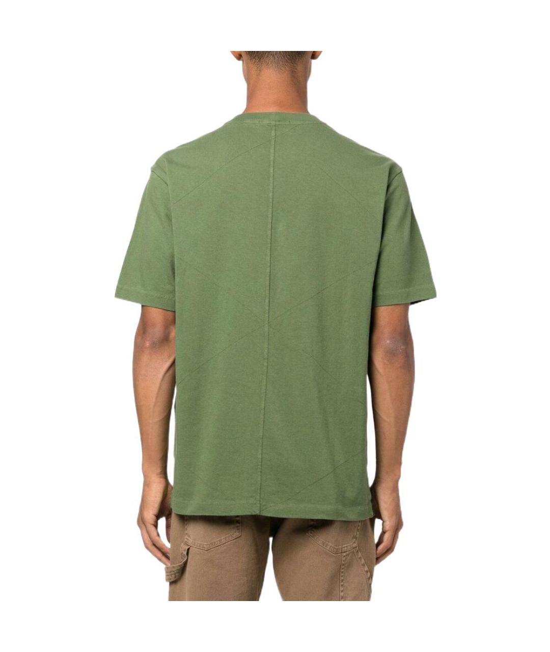 STONE ISLAND Зеленая хлопковая футболка, фото 4