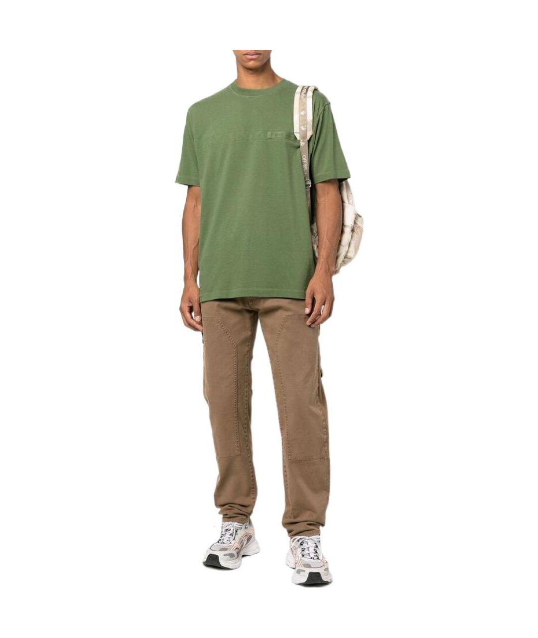 STONE ISLAND Зеленая хлопковая футболка, фото 2