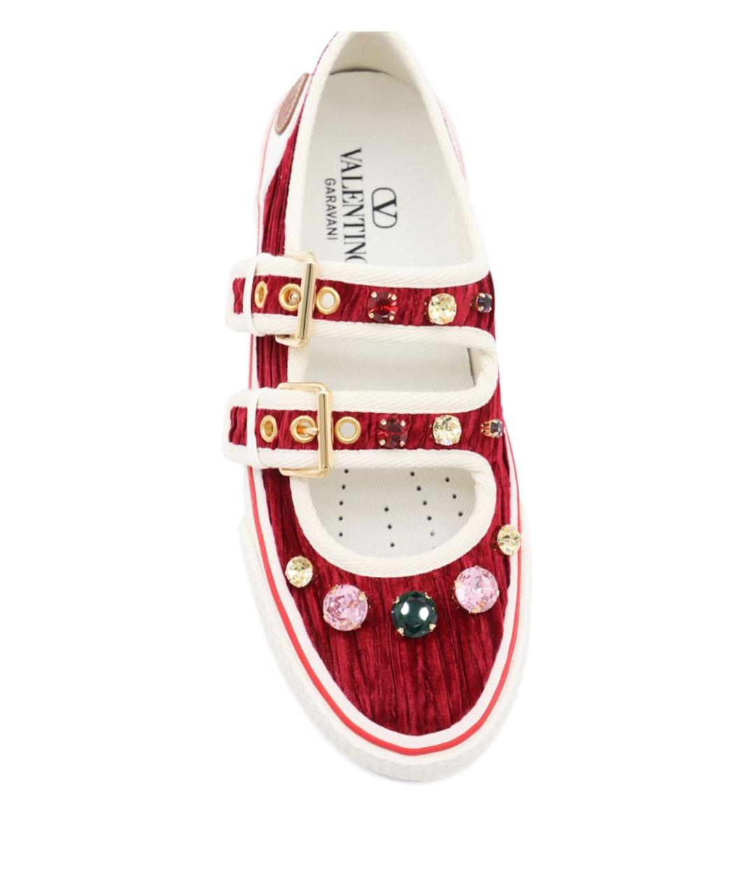 VALENTINO Бордовые текстильные балетки, фото 3