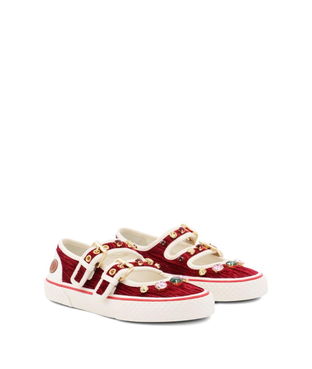 VALENTINO Бордовые текстильные балетки, фото 2