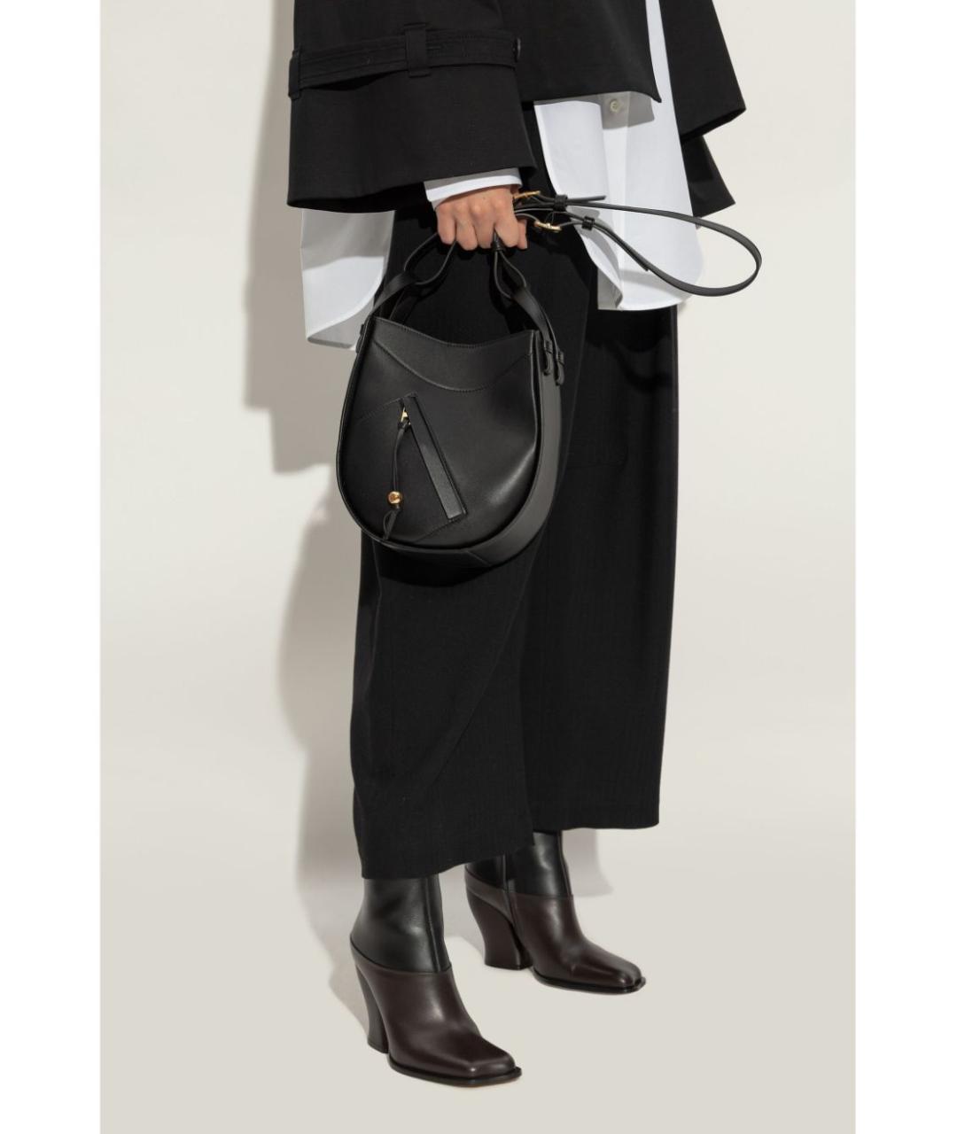LOEWE Черная кожаная сумка тоут, фото 2
