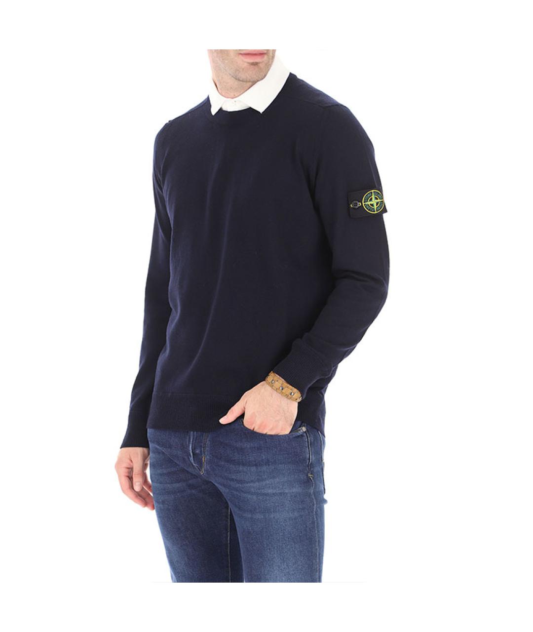 STONE ISLAND Темно-синий джемпер / свитер, фото 5