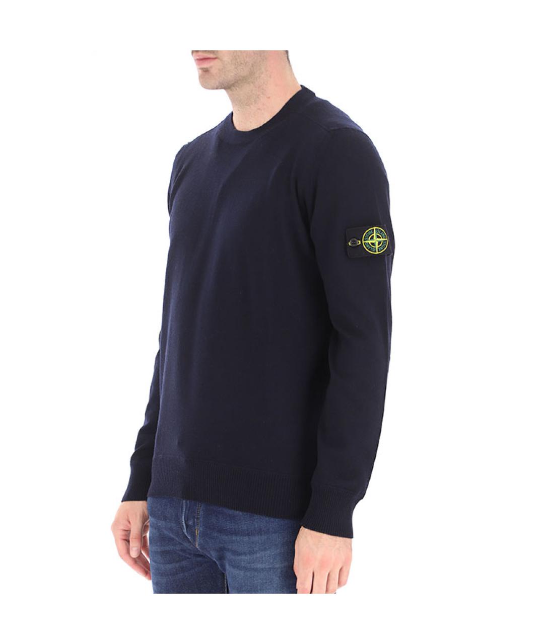 STONE ISLAND Темно-синий джемпер / свитер, фото 3