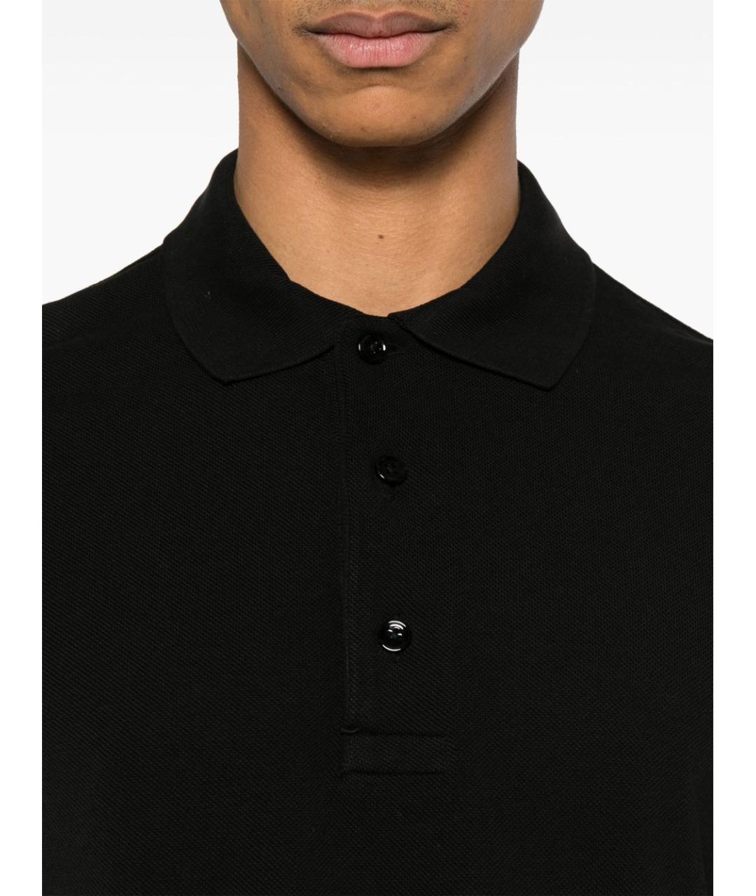 TOM FORD Черное хлопковое поло с коротким рукавом, фото 2