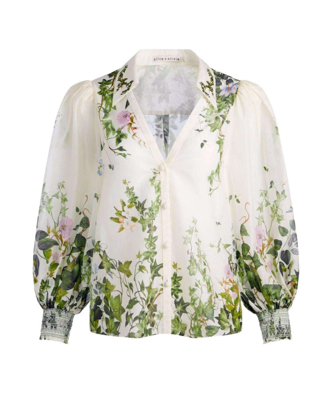 ALICE+OLIVIA Белая хлопковая рубашка, фото 1