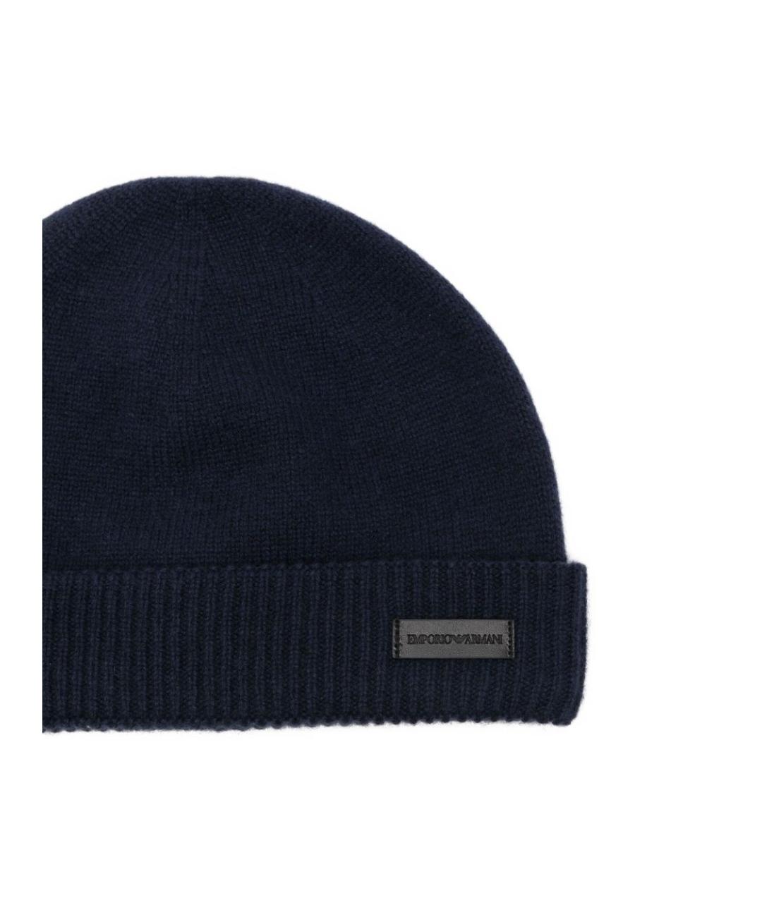 EMPORIO ARMANI Темно-синяя шапка, фото 3