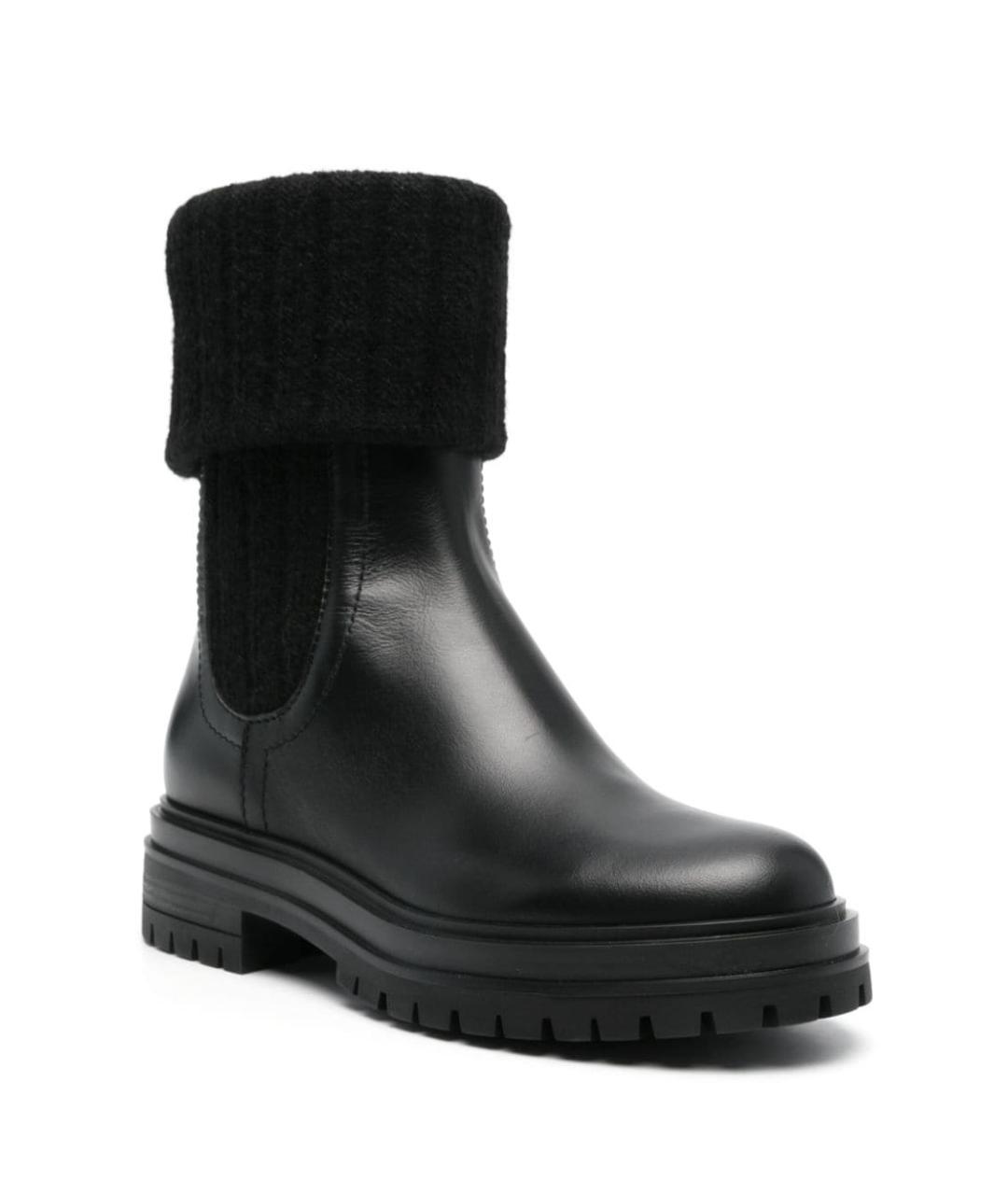 GIANVITO ROSSI Черные кожаные сапоги, фото 3