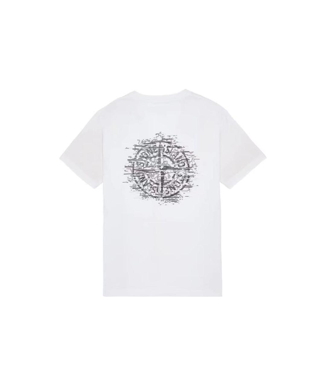 STONE ISLAND Белая хлопковая футболка, фото 2